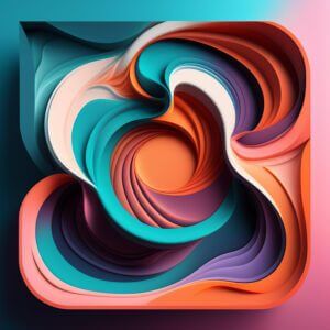 AI generated art with colorful shapes representing harmony